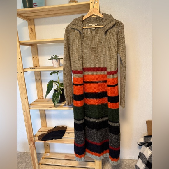 Free People Sweaters - 🖤 Vintage Free People Long Striped Knit Sweater EUC